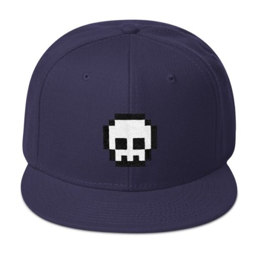 Pixel Skull Snapback Hat